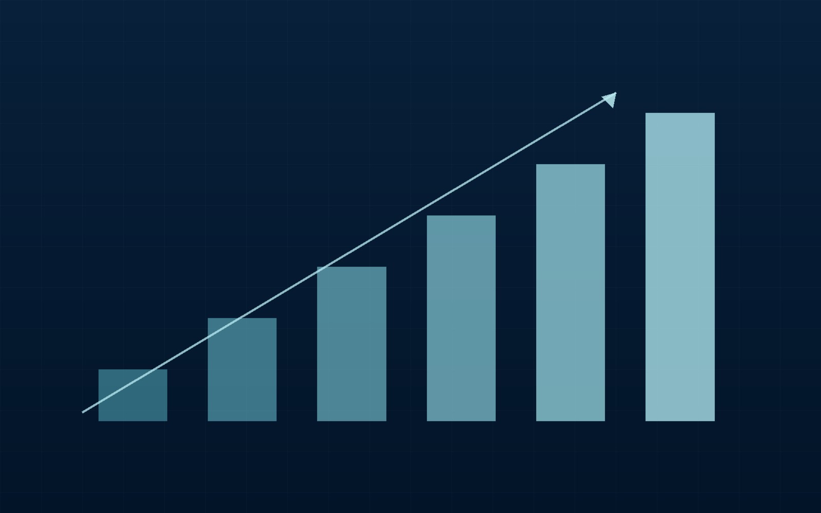 Gráfico ascendente representando evolução e direção estratégica em governança de TI